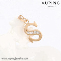 64023 moda venta al por mayor de China barato 18k tipo de letra delicada diamante blanco chapado en oro joyería ses